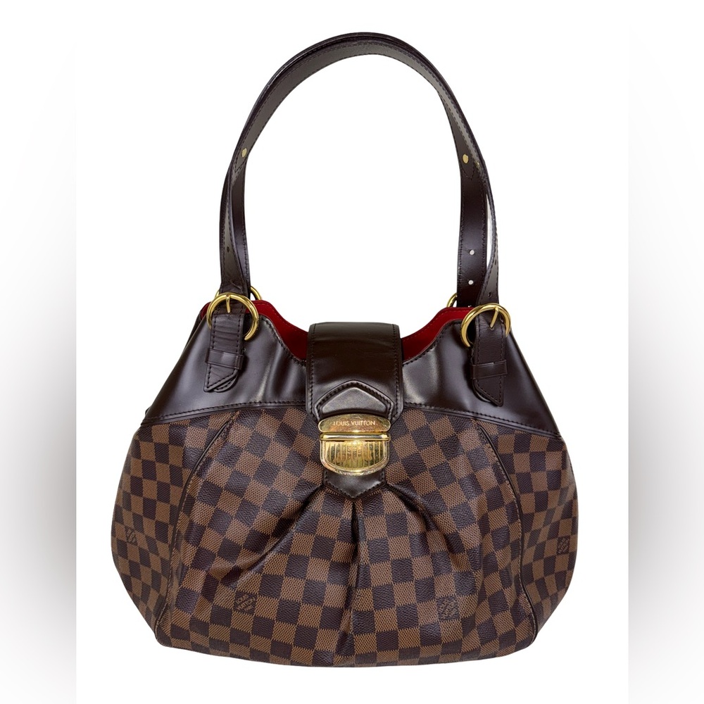 LOUIS VUITTON DAMIER EBENE SISTINA GM SHOULDER HANDBAG
